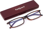 EYEGUARD Thin Lightweight Blue Light Reading Glasses with Portable Case Slim Mini Pocket Compact Small Readers for Women Men
