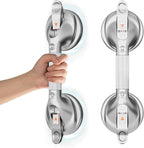 DAILYLIFE Grab Bars for Bathtubs and Showers, 15 inch Shower Handles for Elderly Suction, 300lbs Safety Shower Grab bar for Seniors and Elderly, Silver(1 Pack)