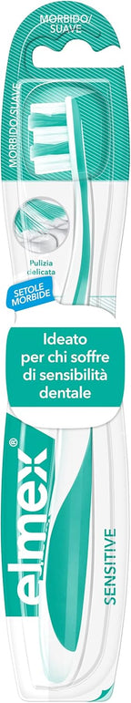 ELMEX Sensitive Toothbrush for Sensitive Teeth 1 Pack Soft Bristles | Effective and Gentle Cleaning | Ergonomic Handle