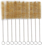 Test Tube Cleaning Brush 25mm Dia. Tan Bristles Radial Tip 11inch Length Tube Wash Cleaning Brush for Lab Set Chemistry, 15 Pack (9.4inch)