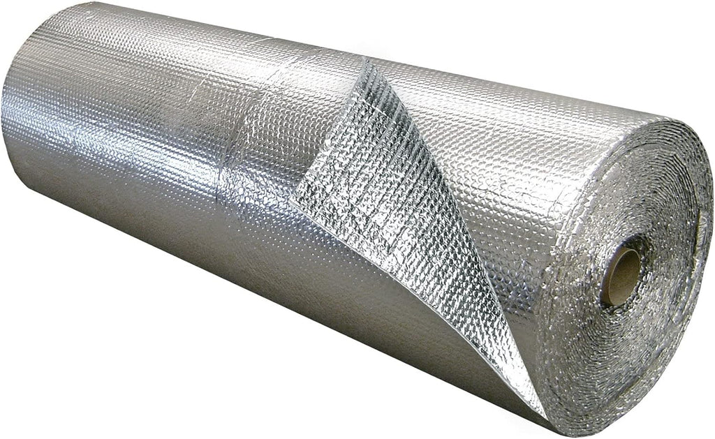 EcoFoil Single Bubble Insulation Roll 48" x 125' (500 sq. ft.), 3.175mm Thick, Single Bubble Reflective Foil Insulation Roll Reflects 96% Radiant Heat, Radiant Barrier, Made in Canada, Foil Color