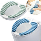 Washable Warm Toilet Seat Cover Pads - Plush Toilet Seat Cushion, Non-Slip Soft Mat, Washable & Machine-Friendly Bathroom Seat Cover with Self-Adhesive Tape for Easy Care