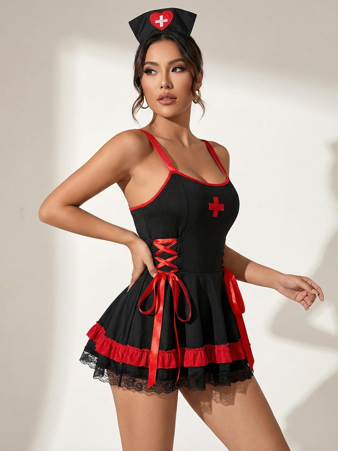 Lingerie for Women Naughty Outfit Sexy Lingerie Set Cosplay Nurse Mini Skirt Lace Babydoll Roleplay Costume