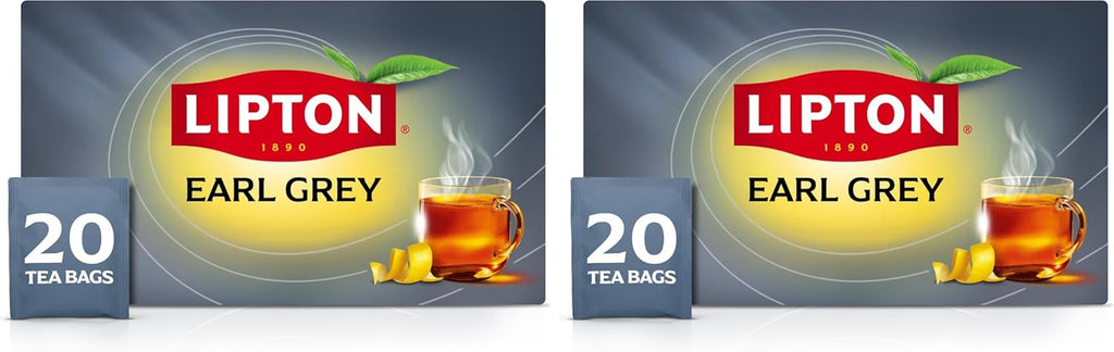 Lipton Earl Grey Black Tea Bags, Italian Citrus Bergamot Flavor, 20 Total Tea Bags (Pack of 2)