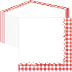 HEIPINIUYE 50 Pieces Red Gingham Cocktail Napkins Paper 3-ply Disposable Red and White Checkered Dessert Napkins for Dinner Wedding Birthday Baby Shower Party Plaid Beverage Napkin