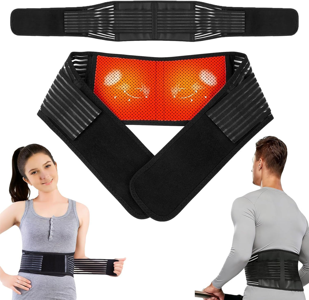 Back Support with Magnet, Tourmaline Magnetic Back Braces for Lower Back Pain Relief, Self Heating & Soothing Waist Band, Lumbar Support Belt for Herniated Disc/Sciatica (Medium)