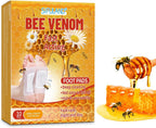 Natural Bee Venom Foot Pads - 10pcs Deep Cleansing Foot Patches for Stress Relief, Better Sleep, Suitable for Travel or Home Use