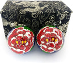 Top Chi Premium Peony Baoding Balls. Chiming Chinese Health Balls for Hand Therapy, Exercise, and Stress Relief (Medium 1.6 Inch)