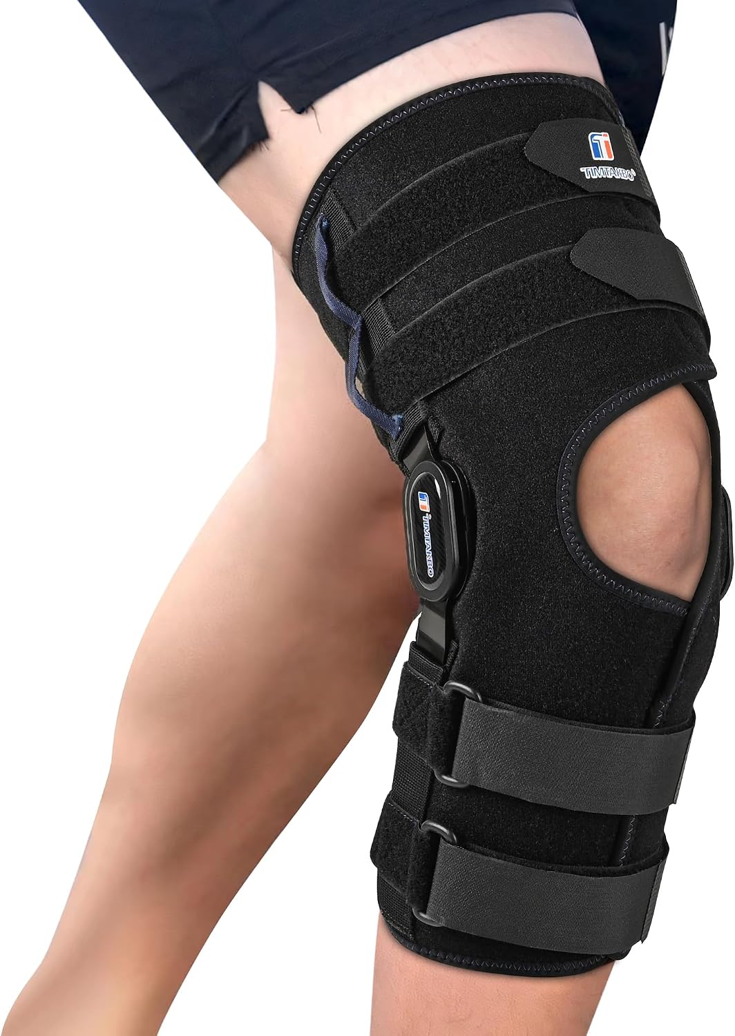 Knee Brace for Men and Women, 16inch Hinged Knee Brace with Side Stabilizers Adjustable Knee Braces for Knee Pain Front Opening Knee Support for Meniscus Tear, ACL, Arthritis and Surgery Recovery