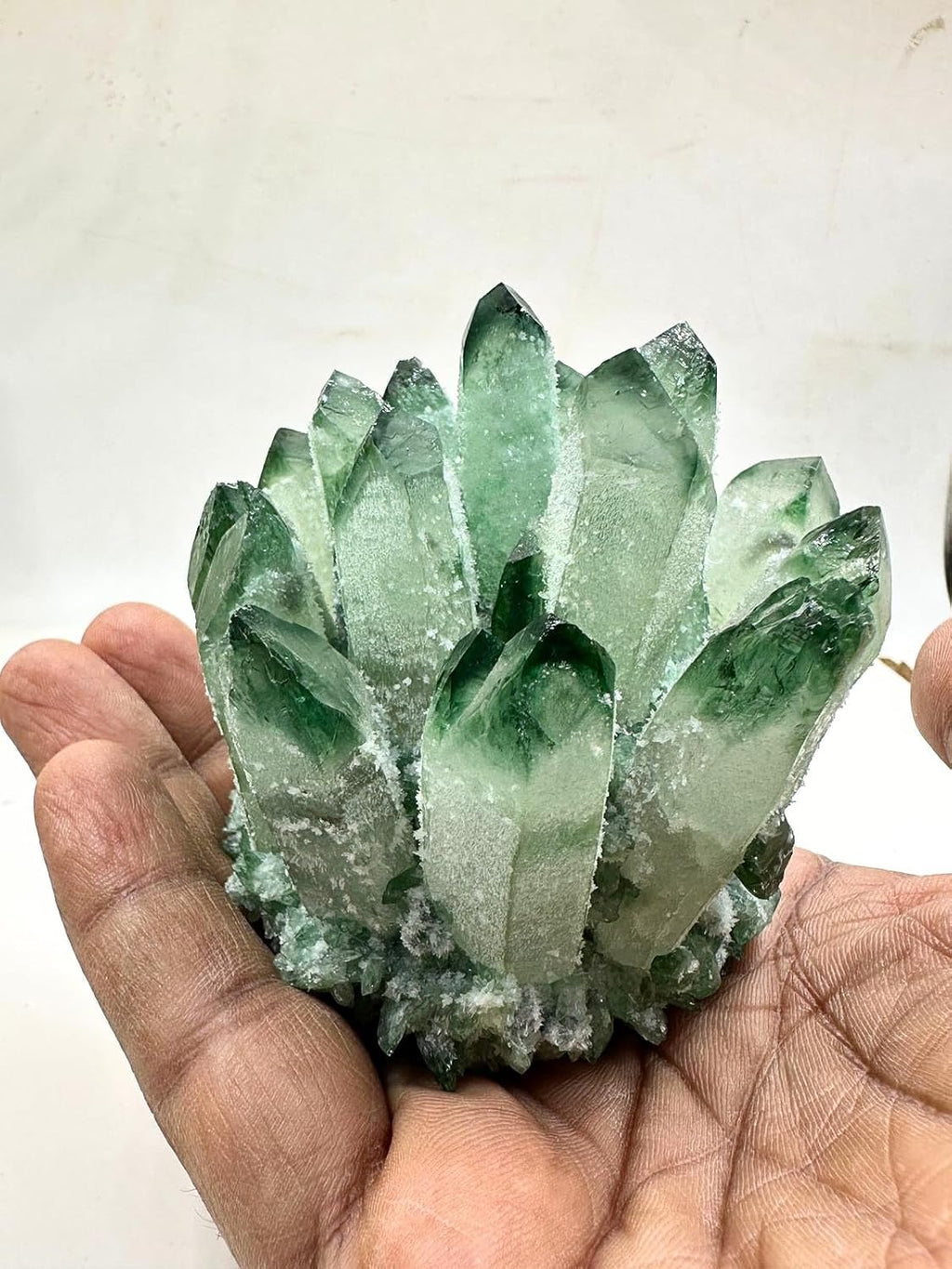 Natural Green Quartz Crystal Cluster - Large Raw Green Stone Specimen, Rough Quartz Mineral Geode for Home Decor, Office Ornament & Crystal Collection