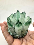 Natural Green Quartz Crystal Cluster - Large Raw Green Stone Specimen, Rough Quartz Mineral Geode for Home Decor, Office Ornament & Crystal Collection
