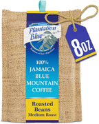 Plantation Blue 100% Blue Mountain Coffee Medium Roast Whole Beans from Jamaica (8oz)