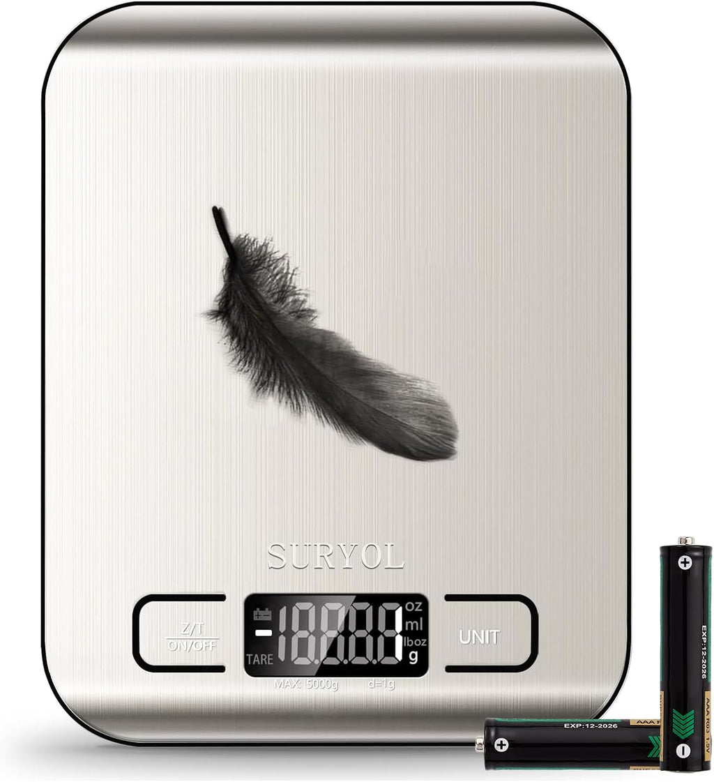Food Kitchen Scale High-Precision Digital Scale Accurate Weighing for Baking & Cooking Enthusiasts (Silvery & Black)