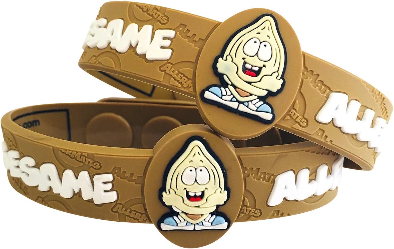 AllerMates Kids Medical Wristband - Sesame Children's Medic Alert Allergy Awareness Bracelet (2 Pack)