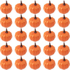 ROYHOO 20PCS Mini Artificial Pumpkins, Fall Harvest Simulation Pumpkins Decor Fake Fruit Home Decor for Halloween Thanksgiving Party Decorations (Orange)