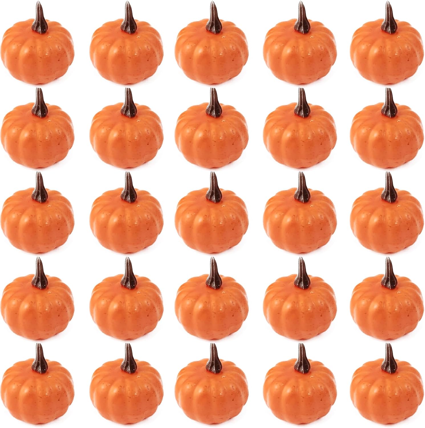 ROYHOO 20PCS Mini Artificial Pumpkins, Fall Harvest Simulation Pumpkins Decor Fake Fruit Home Decor for Halloween Thanksgiving Party Decorations (Orange)