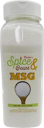 MSG Seasoning Powder | Monosodium Glutamate | Easy Shake Jar | Non-GMO | by Dasher's Spice & Beans | 24 oz.