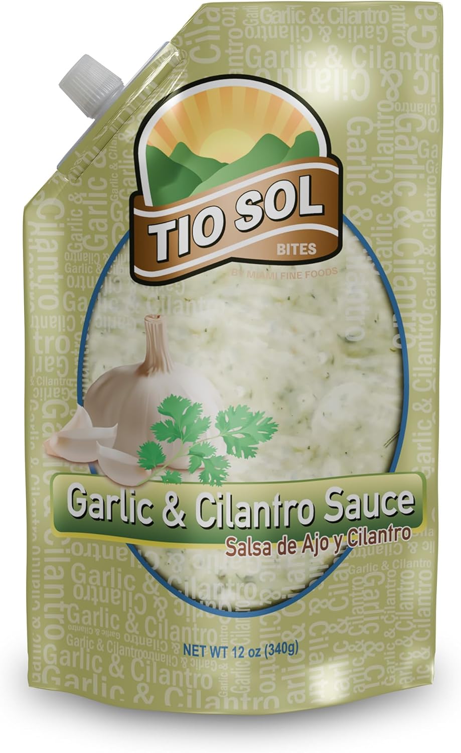 Tio Sol Bites Garlic and Cilantro Sauce - Salsa de Ajo y Cilantro 12 OZ (1 Unit)