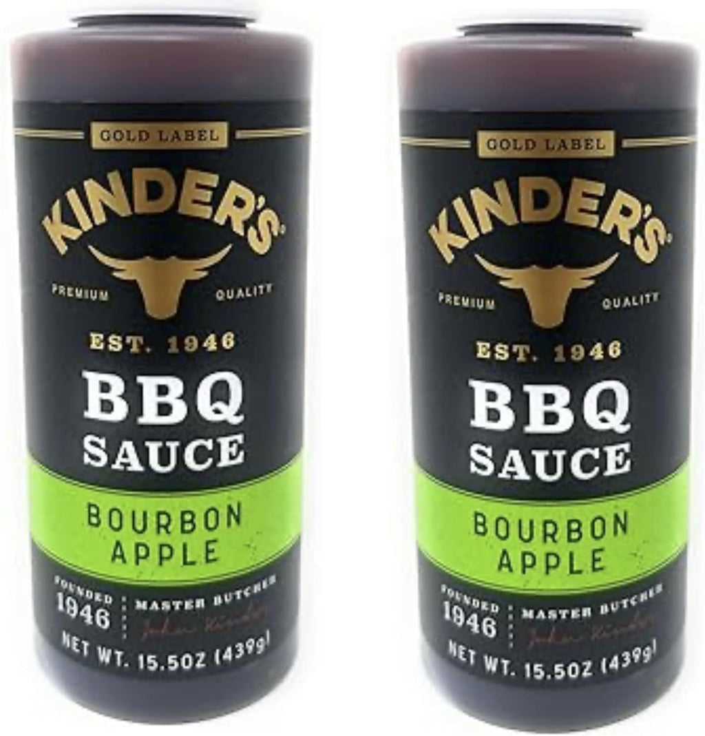 Kinder's Marinades, BBQ, Dipping & Wing Sauces - 2 bottles (Bourbon Apple BBQ 15.5oz)