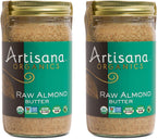 Artisana Organics Raw Almond Butter (2 Pack, 14oz Jars) | USDA Organic, No Sugar Added, No Palm Oil, Vegan, Paleo and Keto Friendly, Non-GMO