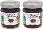 Oregon Growers Black Cherry Fruit Spread - Black Cherry Jam, Black Cherry Preserves, Cherry Jam Cherry Preserves, Organic Black Cherry Jam, Cherries, All Natural Ingredients - 12 Oz (Pack of 2)