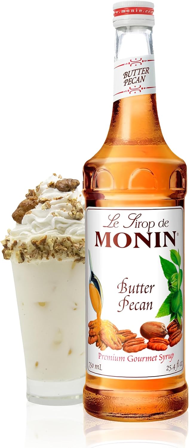 Monin - Salted Caramel Syrup, Natural Flavors, Great for Mochas, Lattes, Smoothies, Shakes, and Cocktails, Non-GMO, Gluten-Free (750 ml)