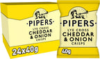 Pipers Crisps Lye Cross Cheddar and Onion (Pack of 24)