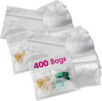 Pill Pouch Bags - (Pack of 400) 3" x 2.75" - BPA-Free, Poly Bag Disposable Zipper Pills Baggies, Daily AM PM Travel Medicine Organizer Storage Pouches, Best Clear Reusable with Write-on Labels