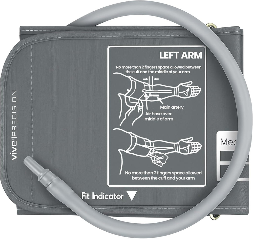 Vive Precision Blood Pressure Cuff Replacement - Compatible with Omron Series 5 & Most BP Monitors - Universal Cuff for Adults, Seniors & Elderly (Medium)