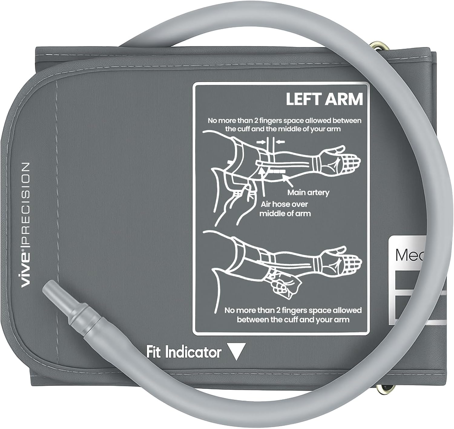 Vive Precision Blood Pressure Cuff Replacement - Compatible with Omron Series 5 & Most BP Monitors - Universal Cuff for Adults, Seniors & Elderly (Medium)