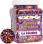 Halloween Sprinkles - Bulk Sprinkles - 1.6 LB - Orange, Black, Purple and White Jimmies
