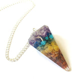 Natural Multi Orgonite Single Crystal Pendulum, Pointed Crystal for Dowser Healing Crystals, Metaphysical Divination Gemstone Pendulum Reiki Feng Shui, Meditation, Gift for Men Women
