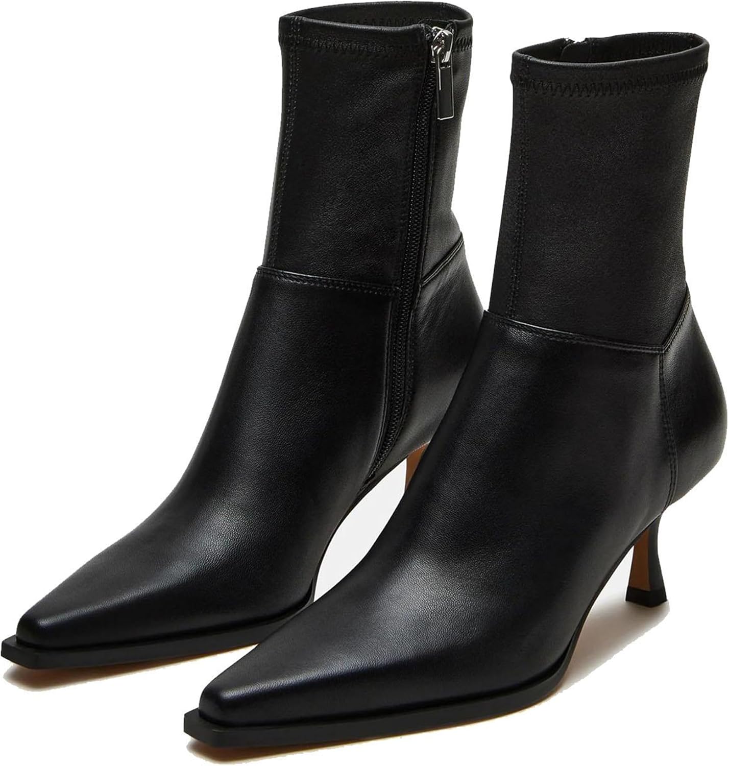 Womens Brown Suede Fall Boots with Side Zip, Ankle, Mid Calf, Pointed Toe, Kitten Heel, Dressy, Short Boots