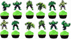 HUA Party Hulk Cake Topper, 48 Pcs, Superhero Birthday Party Supplies Decorations