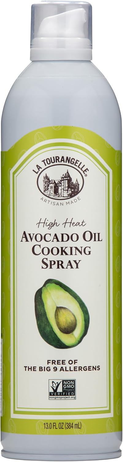 La Tourangelle, Avocado Oil Spray, All-Natural Handcrafted from Premium Avocados, Great for Cooking, Butter Substitute, and Skin and Hair Care, Spray Cooking and Grilling Oil, 13 fl oz