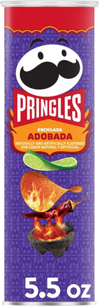 Pringles Potato Crisps, Lunch Snacks, On-the-Go Snack, Enchilada Adobada, 5.5oz Can (1 Can)