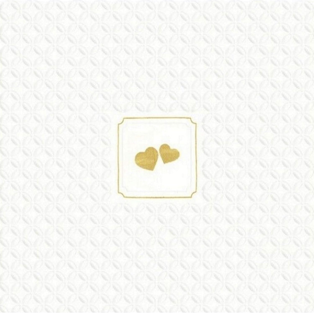 IHR 16 Luxury Paper Luncheon Napkins- Giorno Festivo (Gold Heart)