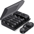 PULIV Weekly Pill Organizer 3 Times a Day, Portable Travel Pill Box 7 Day with Large Pill Containers, Light-Proof Pill Case for Vitamins, Medication, Supplements and Fish Oils (Black)