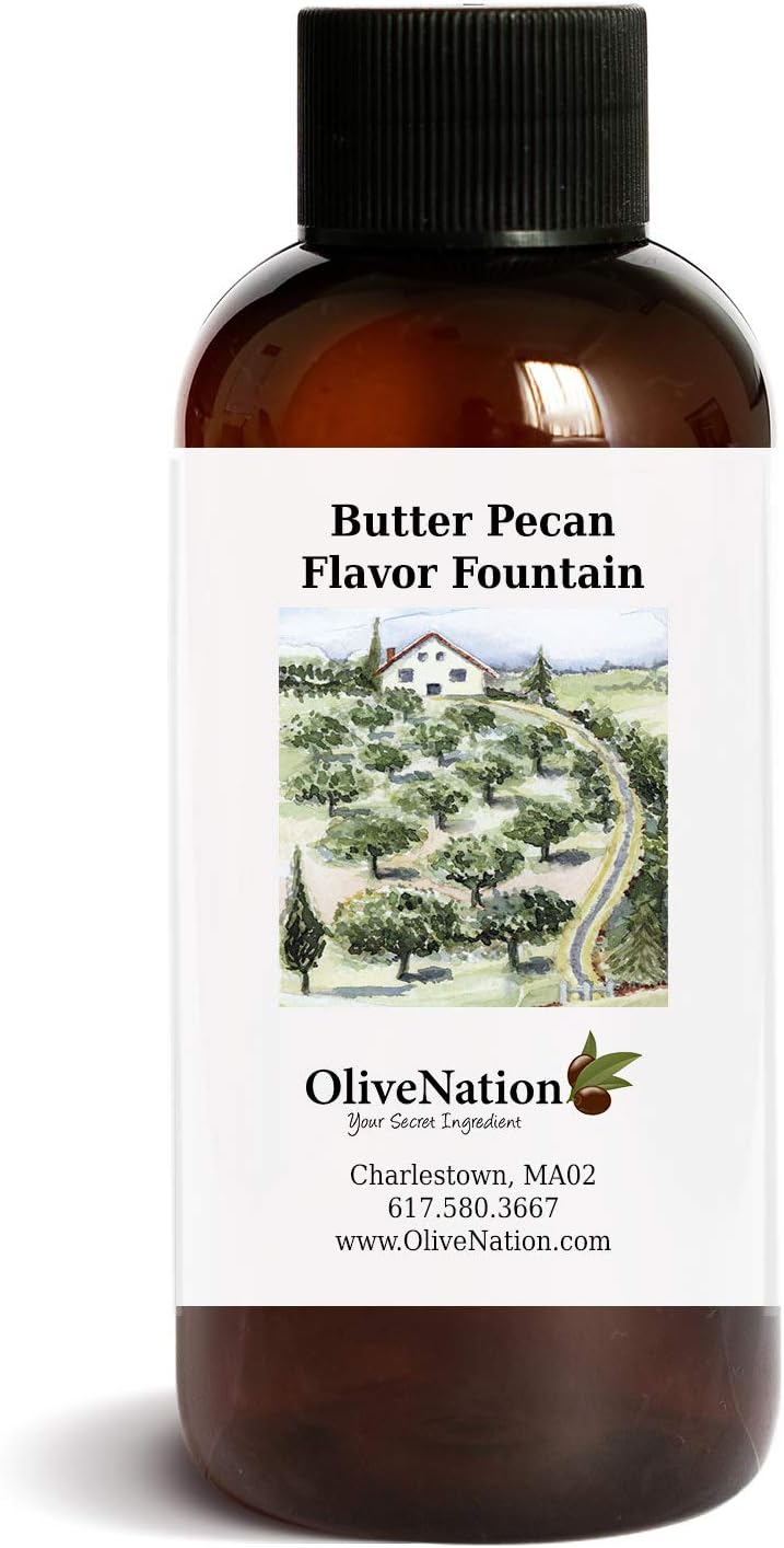 OliveNation Butter Pecan Flavor Fountain, Water Soluble Concentrated Ice Cream and Beverage Flavoring, Non-GMO, Gluten Free, Kosher, Vegan - 4 ounces