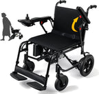 Foldable Electric Wheelchair for Adults Senior Support 265 LBS, Dual Peak 650W Motors Mzotorized Wheelchair, 240Wh Removable Li Battery, Airline-Approved Travel Chair 5-Speed Control - FDA