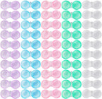 50 Pack Contact Lens Cases, Transparent Contact Cases Bulk in 5 colors, Cute Contact Lenses Case Leak-proof, Eye Contact Case for Home and Travel