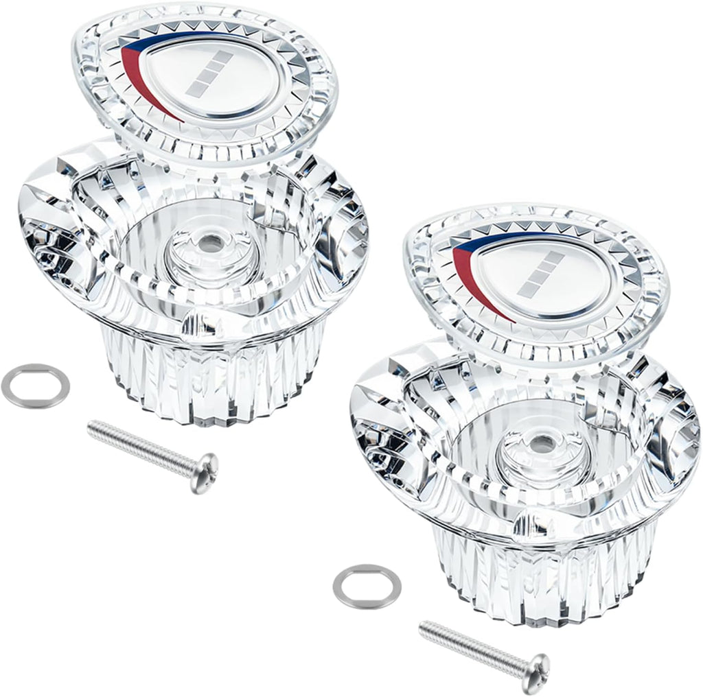 2 Pack 96797 Shower Handle Replacement, Compatible with Moen Chateau Single-Handle Tub/Shower Handle, Shower Knob Replacement Kit, for 1225 Cartridge, Include Screws (2)