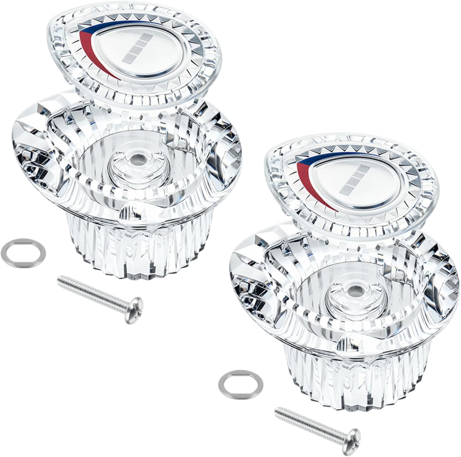 2 Pack 96797 Shower Handle Replacement, Compatible with Moen Chateau Single-Handle Tub/Shower Handle, Shower Knob Replacement Kit, for 1225 Cartridge, Include Screws (2)