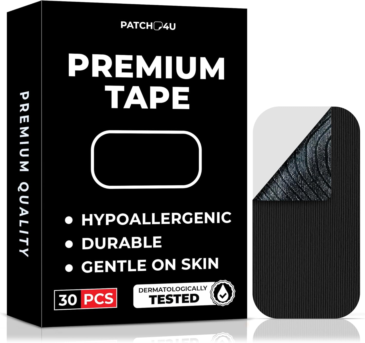 PATCH4U Premium Tape (30 Pack) - Pain Free Removal, Hypoallergenic, Latex Free & Gentle On Skin - Packaging May Vary - Skin Friendly Adhesive Cotton Tape