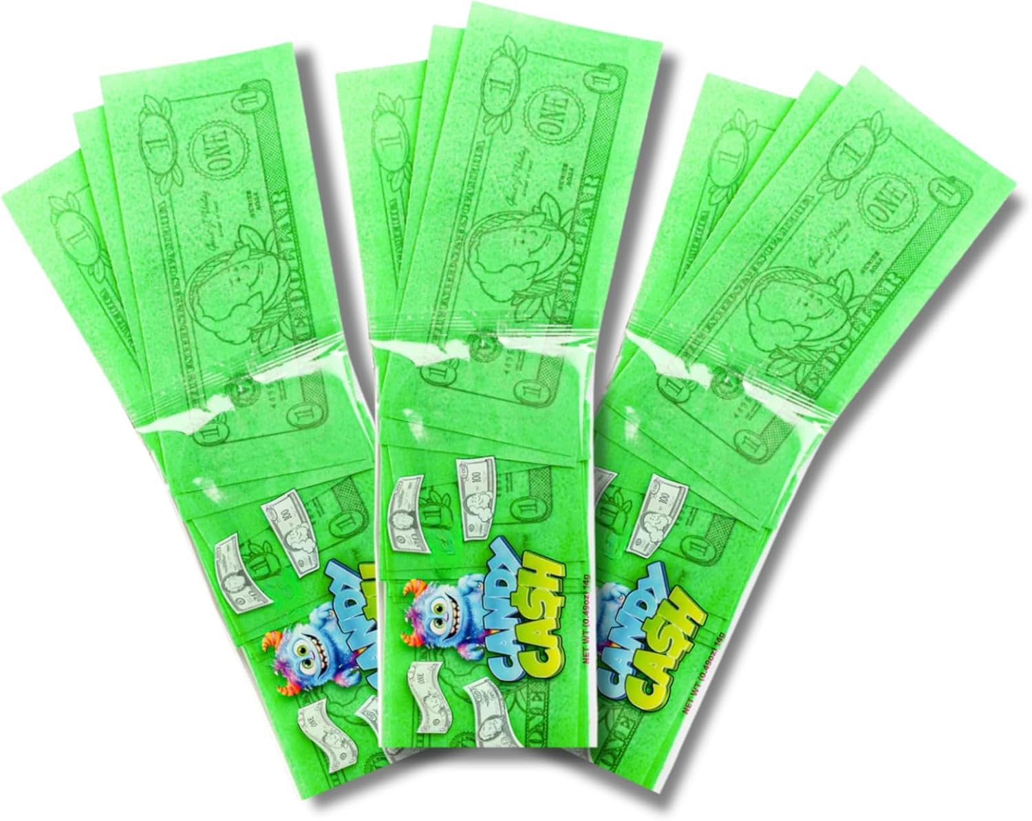 Candy Cash - Edible Paper Money Wafers - 14 Pieces Per 0.49 oz. Sleeve (Pack of 3, Strawberry)