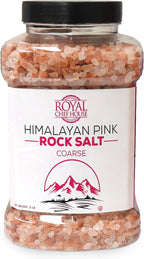 RoyalHouse, Himalayan Pink Salt 5 lbs Coarse Grain Bulk in Jar, Pure Gourmet Crystals, Natural Contains 84 Minerals, Suitable for Body Bath Scrubs, Table Salt For Grinders & Salt Mills Kosher
