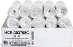 Aluf Plastics High Density Trash Bags, 30 Gallon, 500 Count, 8 Micron (eq), 30" x 37", Clear, for Bathroom, Office, Industrial, Commercial, Janitorial, Municipal, Recycling
