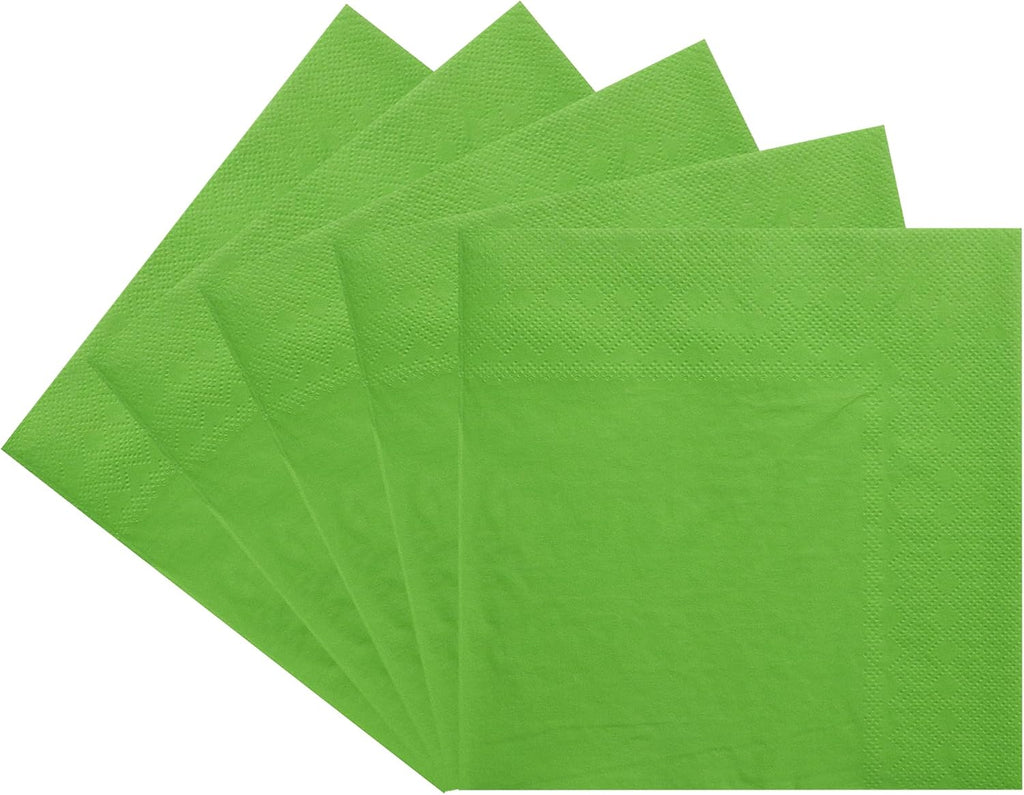 150 PCS Lime Green cocktail napkins-Double-Ply 6.5x6.5 Inch Disposable beverage Paper Napkins, Lunch and Dinner, Easter, Christmas, Weddings, bar napkins Parties
