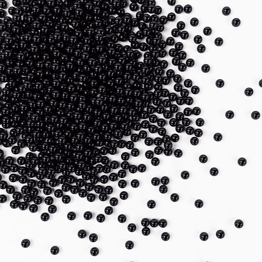 Bayep Edible Pearls for Cake Decorating 4mm Black Sprinkles for Cookies, Baking, Ice Cream, Cupcake Topper Pearl Sprinkles Perfect for Wedding Party Valentines Christmas Holiday Supplies 3.52 Ounce