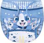 Littleforbig Washable Adjustable Reusable Waterproof Cloth Adult Diaper Wrap Cover- Little Blue M